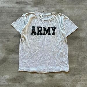 1980's Army grey and black tee Size M in fair condition Single Stiched